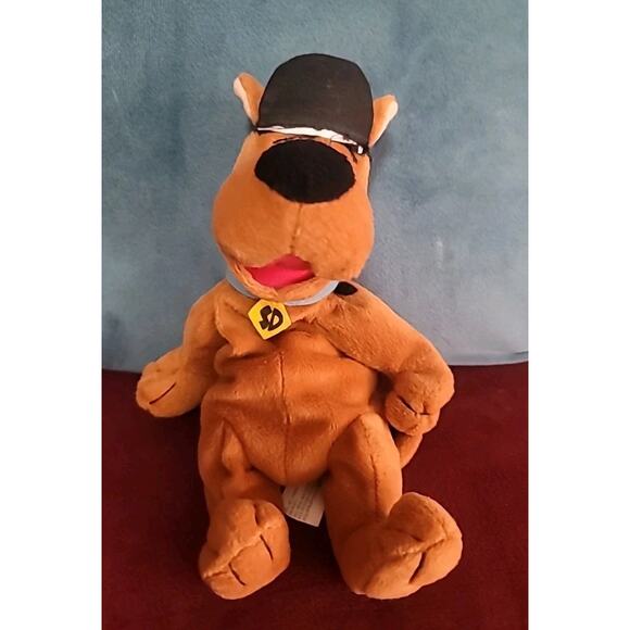 1998 Warner Bros Studio Store Scooby Doo Pizza Baseball Hat Bean Bag Plush - Picture 1 of 4